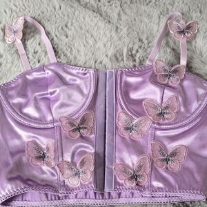 Liliac Butterfly corset crop top size small